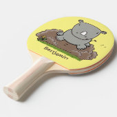 Raquette De Ping Pong Illustration d'un petit rhinocéros (Devant Angle)