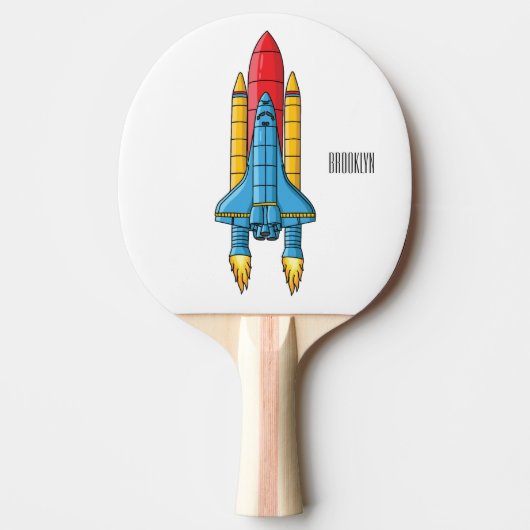 Raquette De Ping Pong Illustration d'un vaisseau de fusées (Devant)