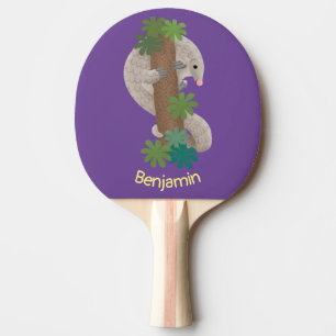 Raquette De Ping Pong Illustration d'une anteure de pangolin mignonne