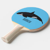 Raquette De Ping Pong Illustration d'une baleine tueuse (Devant Angle)