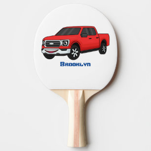 Raquette De Ping Pong Illustration d'une camionnette rouge mou