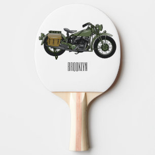Raquette De Ping Pong Illustration d'une moto de croiseur militaire