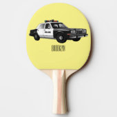 Raquette De Ping Pong Illustration d'une voiture de police (Dos)