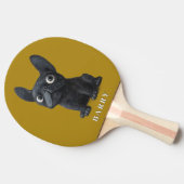 Raquette De Ping Pong Illustration jaune de moutarde de Chien-taureau no (Côté)