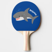 Raquette De Ping Pong Illustration joyeuse du grand requin blanc (Dos)
