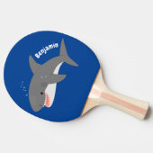 Raquette De Ping Pong Illustration joyeuse du grand requin blanc (Côté)