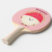 Raquette De Ping Pong Illustration mignon du ramboutan rose (Devant Angle)