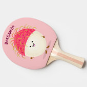 Raquette De Ping Pong Illustration mignon du ramboutan rose (Côté)