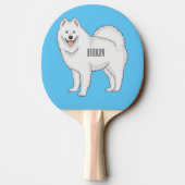 Raquette De Ping Pong Illustration Samoyed dog (Dos)