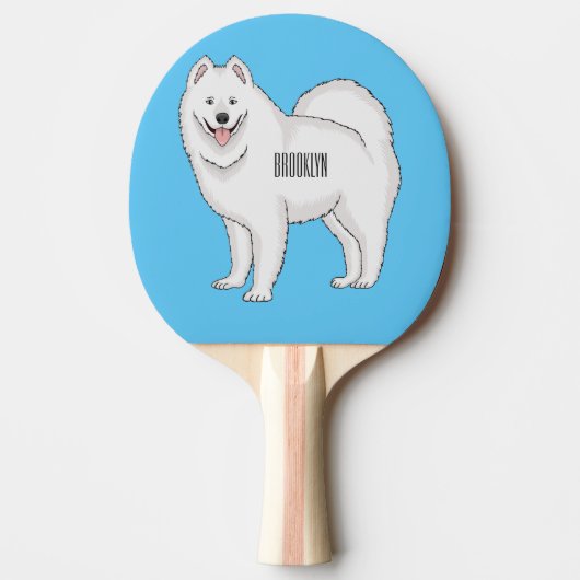 Raquette De Ping Pong Illustration Samoyed dog (Devant)