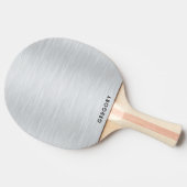 Raquette De Ping Pong Image argentique métallique en aluminium brossé (Côté)