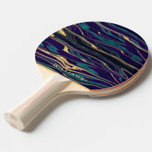 Raquette De Ping Pong Image de peinture abstraite en or élégant