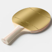 Raquette De Ping Pong Image D'Or Métallique - Acier Inoxydable (Devant Angle)