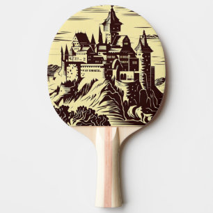 Raquette De Ping Pong Imaginaire Château médiéval - Style boisé japonais