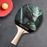 Raquette De Ping Pong Imaginaire Dragon Warrior Monogram<br><div class="desc">Cette conception a été créée par art numérique. Elle peut être personnalisée dans la zone fournie ou customisée en choisissant le clic pour customiser une autre option et en changeant le nom, les initiales ou les mots. Vous pouvez également modifier la couleur et le style du texte ou supprimer le...</div>