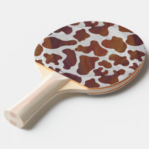 Raquette De Ping Pong Impression Brown et blanche de vache