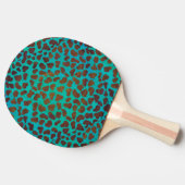 Raquette De Ping Pong Impression Brown et Turquoise dalmate (Côté)