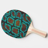 Raquette De Ping Pong Impression Brown et Turquoise de serpent (Côté)