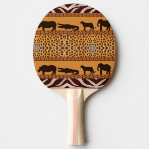 Raquette De Ping Pong Impression d'animal de motif tribal africain moder