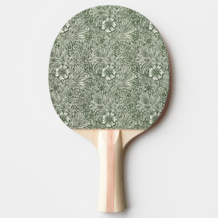Raquette De Ping Pong Impression d'art floral vert souci de William Morr