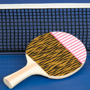 Raquette De Ping Pong Impression de tigres amusants avec finition et ray