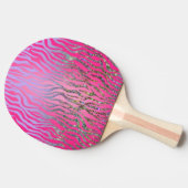 Raquette De Ping Pong Impression demi-Parties scintillant rose tigre (Côté)