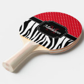 Raquette De Ping Pong Impression des points et des zèbres (Devant Angle)