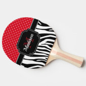 Raquette De Ping Pong Impression des points et des zèbres (Côté)