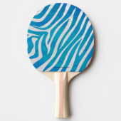 Raquette De Ping Pong Impression en bleu et blanc Zebra (Devant)