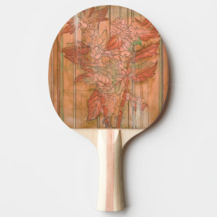 Raquette De Ping Pong Impression florale orange moderne sur l'arrière -