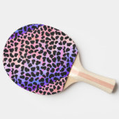 Raquette De Ping Pong Impression noire et rose dalmate (Côté)