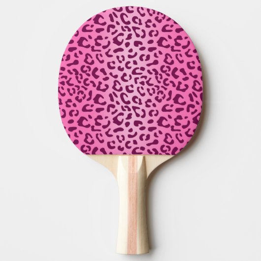 Raquette De Ping Pong Imprimé léopard rose élégant (Devant)