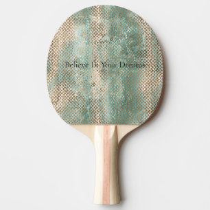 Raquette De Ping Pong Imprimé serpent or blanc aqua