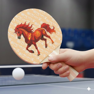 Raquette De Ping Pong Incroyable année chinoise du Cheval de Feu 2026