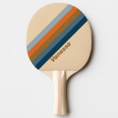 Raquette De Ping Pong Indigo Horizon Stripes with Name (Dos)