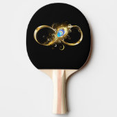 Raquette De Ping Pong Infinité avec plume de paon doré (Dos)