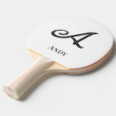 Raquette De Ping Pong Initial Personalized Elegant Monogram (Devant Angle)