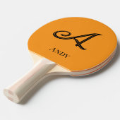 Raquette De Ping Pong Initial Personalized Elegant Monogram (Devant Angle)