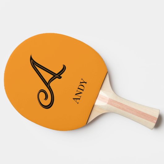 Raquette De Ping Pong Initial Personalized Elegant Monogram (Côté)