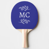 Raquette De Ping Pong Initiales de monogramme personnalisées Feuille bot (Devant)