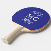 Raquette De Ping Pong Initiales de monogramme personnalisées Feuille bot (Devant Angle)