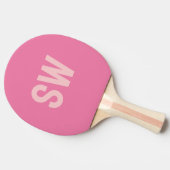Raquette De Ping Pong Initiales du monogramme rose moderne (Côté)