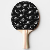 Raquette De Ping Pong Initiales en monogramme noir blanc galaxy (Dos)