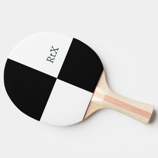 Raquette De Ping Pong Initiales personnalisées B&W Design (Côté)