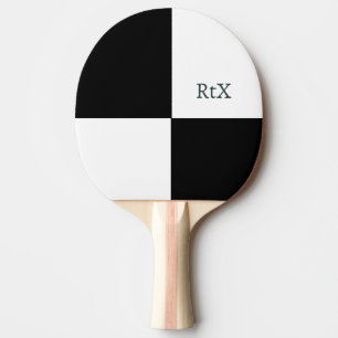 Raquette De Ping Pong Initiales personnalisées B&W Design