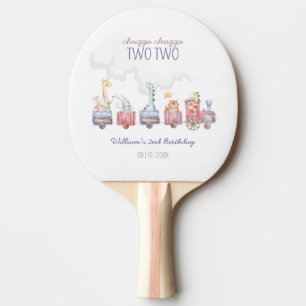 Raquette De Ping Pong Invitation d'anniversaire "Tous à bord du train jo