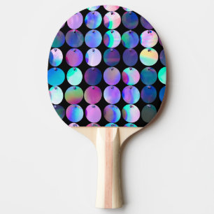 Raquette De Ping Pong Iridescente métallique Cercles bleu pourpre