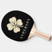 Raquette De Ping Pong Irlandais Lucky Four Leaf Clover avec nom noir (Côté)
