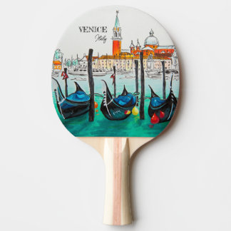 Raquette De Ping Pong Italie Voyage - VENICE aquarelle souvenir