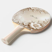 Raquette De Ping Pong Ivory Flowers Ping Pong Paddle (Devant Angle)